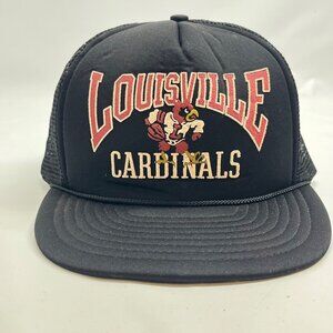 Vintage Louisville Cardinals Mohr’s Double Snapback Red Hat Cap Plastic Mesh